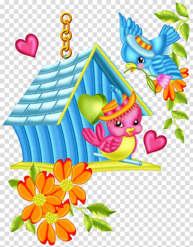 teal love birds clipart