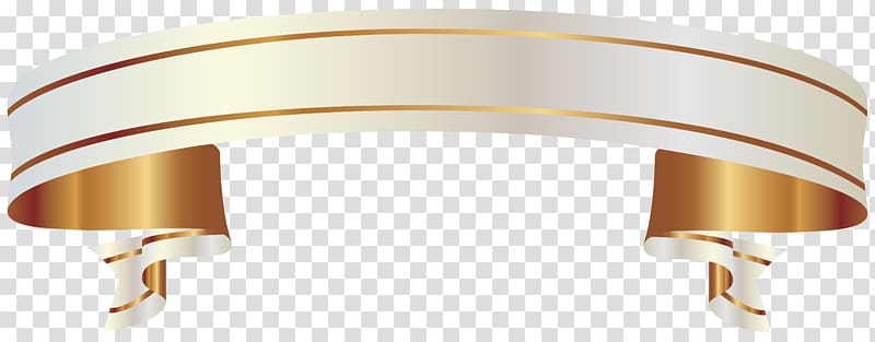 Ribbon Banner Gold , White and Gold Banner , white and gold ribbon illustration transparent background PNG clipart