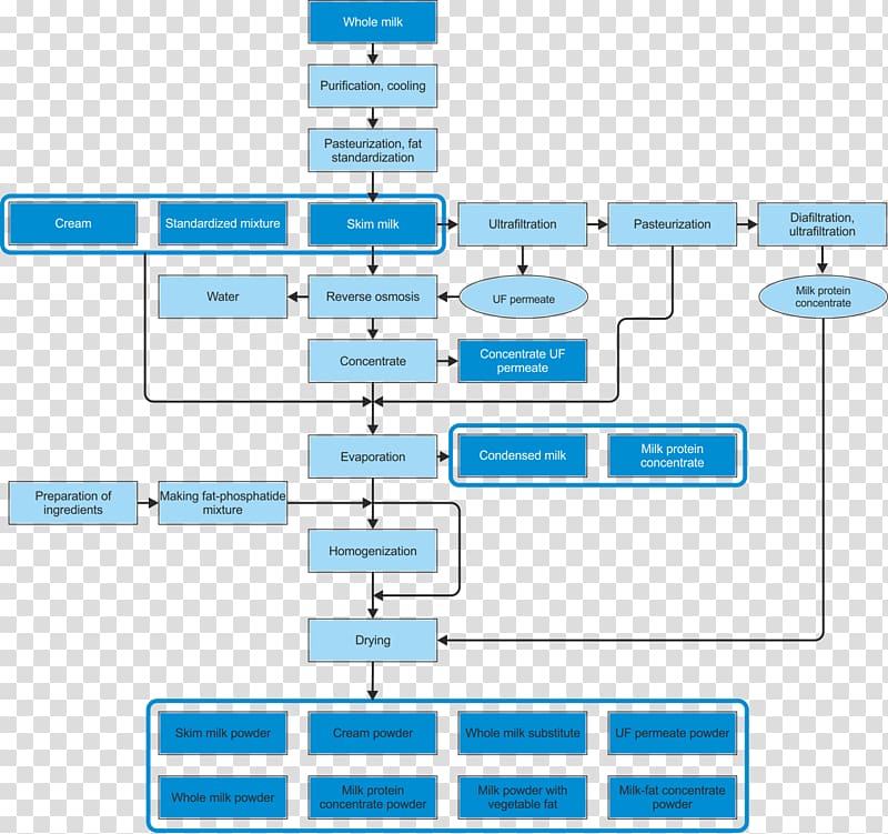 Milk Cream Flowchart Process flow diagram Dairy, milk transparent background PNG clipart