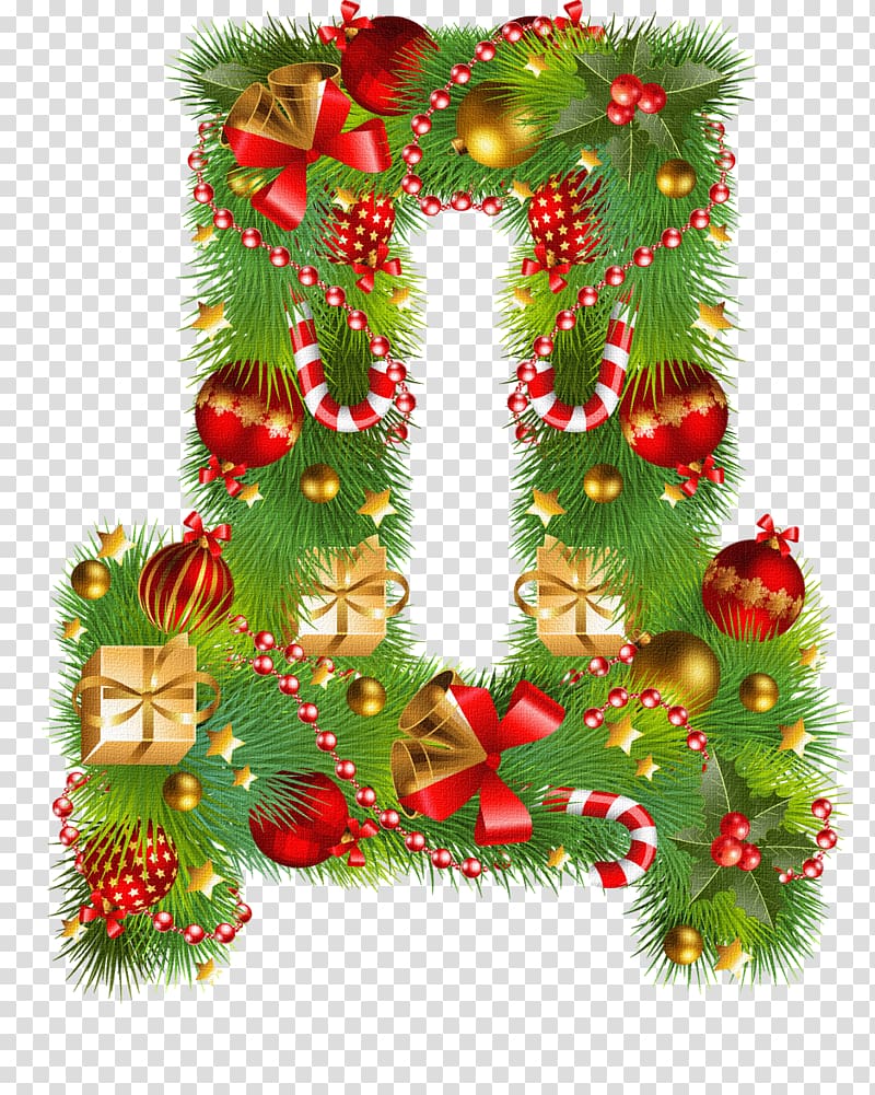 Letter Christmas tree Alphabet Christmas ornament, yu transparent background PNG clipart