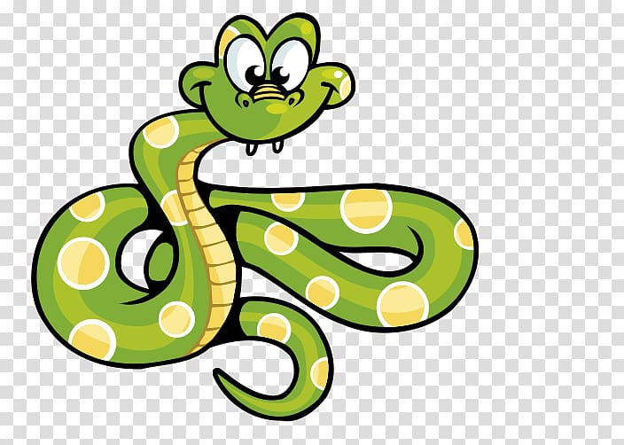 animated green and yellow snake illustration, Snake Computer file, Cartoon snakes Green Spot transparent background PNG clipart