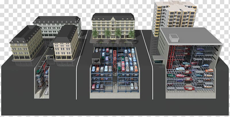 Building Car parking system Garage Automated parking system, urban parking transparent background PNG clipart