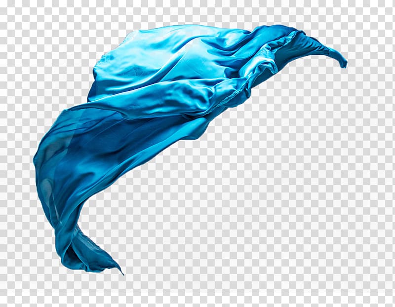 flying in the air of blue shiny satin transparent background PNG clipart