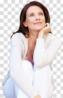 Thinking woman transparent background PNG clipart
