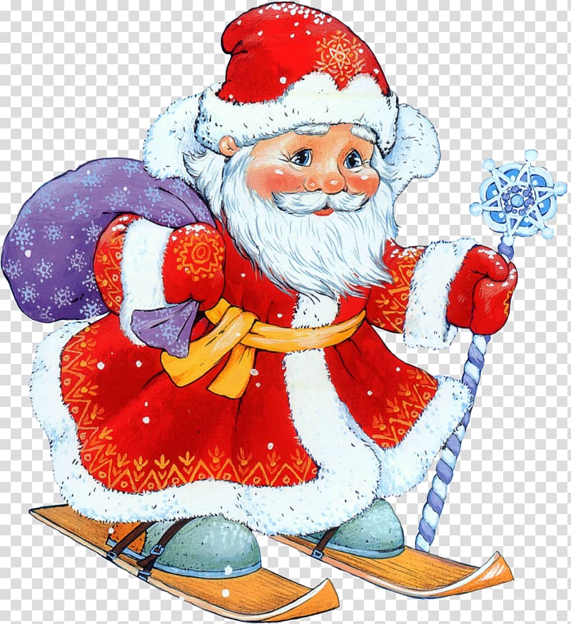 Ded Moroz Snegurochka Santa Claus grandfather Ziuzia, santa claus transparent background PNG clipart