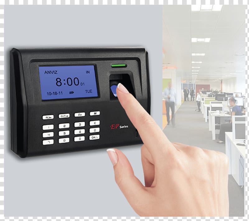 Time & Attendance Clocks Time and attendance Biometrics Fingerprint Access control, clock transparent background PNG clipart