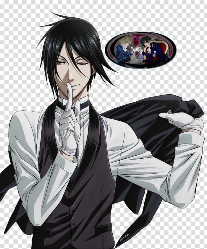 anime: kuroshitsuji (black butler) anime character: sebastian michaelis and  ciel phantomhive