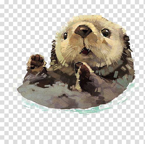 cartoon otter transparent background PNG clipart