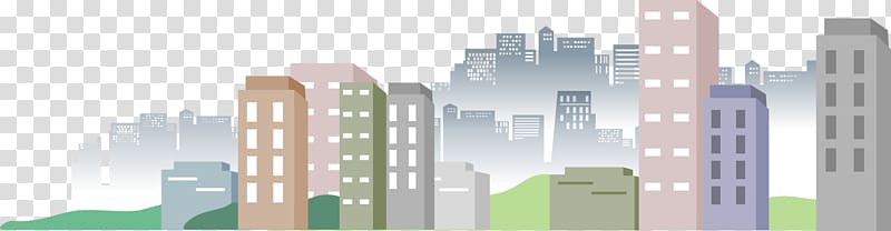 Cartoon city building transparent background PNG clipart