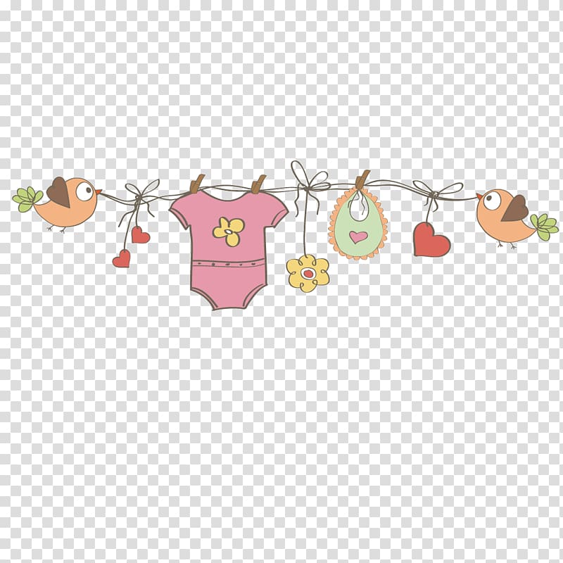 Baby shower Infant Child , Baby Clothing Posters, pink onesie illustration hanging with bib transparent background PNG clipart