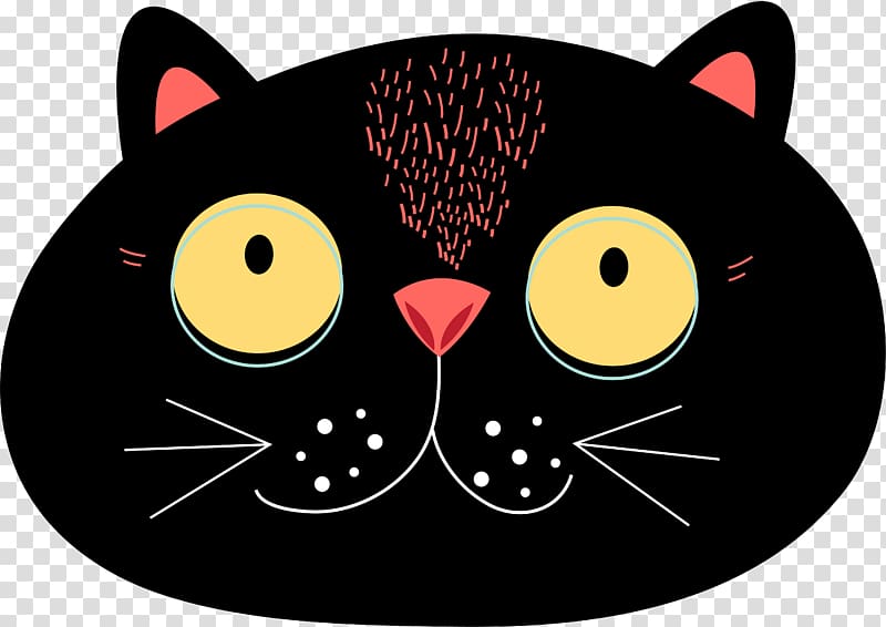 Cat Drawing Computer file, Black cat head sticker transparent background PNG clipart
