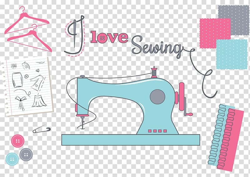 Sewing Machines Textile Woven fabric Apron, sewing pattern transparent background PNG clipart