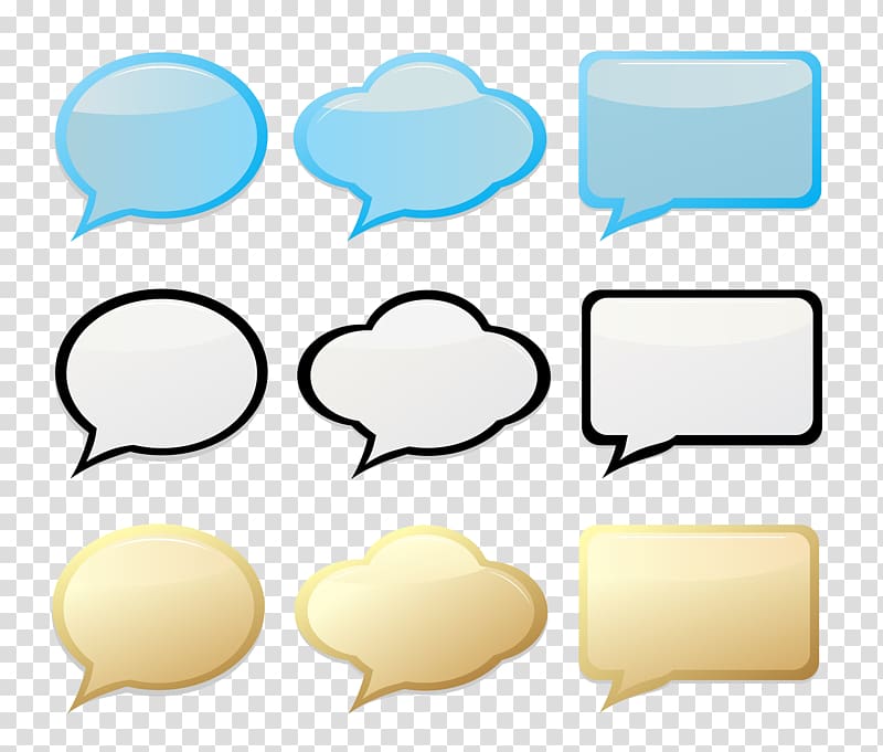 Speech balloon Illustration, Hand painted bubbles transparent background PNG clipart