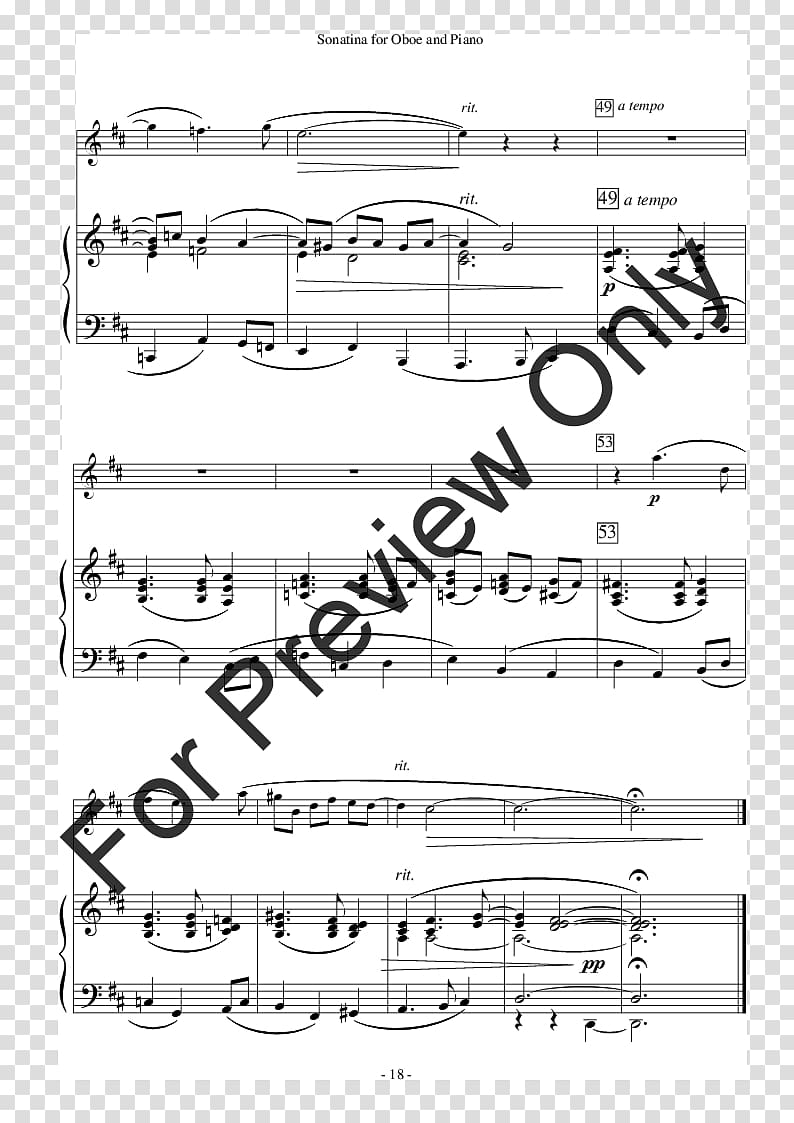Sheet Music Feeling Good Choir J.W. Pepper & Son, oboe transparent background PNG clipart