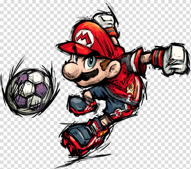 Super Mario playing soccer , Super Mario Strikers Mario Strikers Charged Mario Bros. Super Mario Galaxy Super Mario Odyssey, Mario Kart transparent background PNG clipart