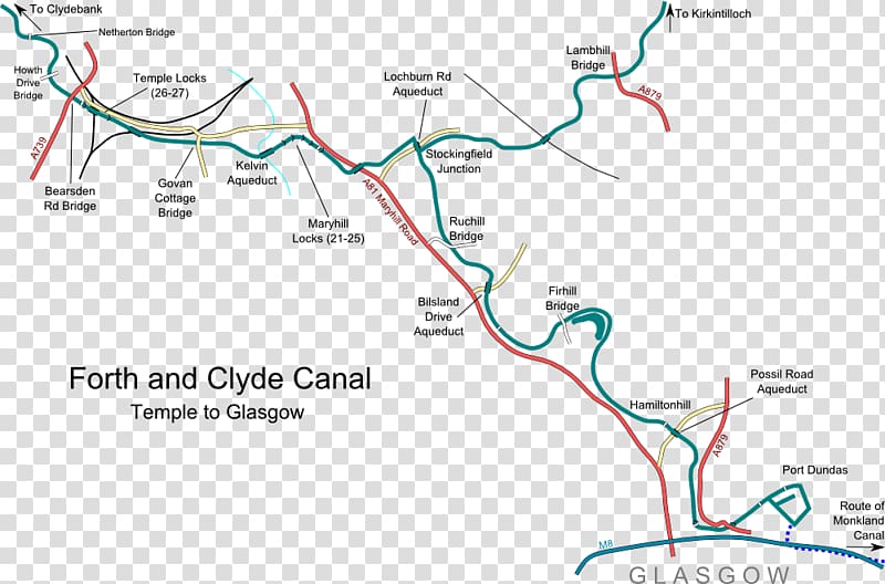 Forth and Clyde Canal River Clyde River Forth Falkirk Wheel Monkland Canal, map transparent background PNG clipart