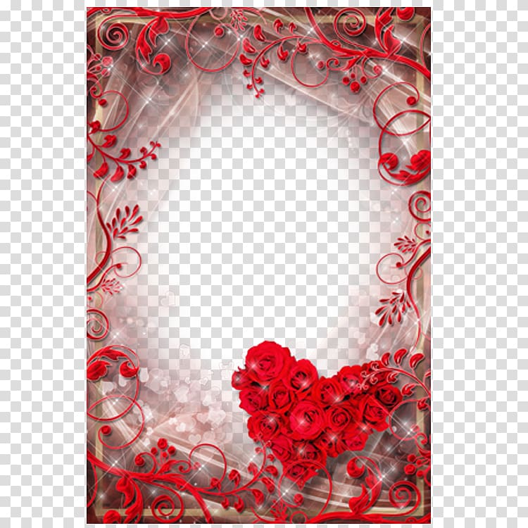 romantic valentine's day frame transparent background PNG clipart