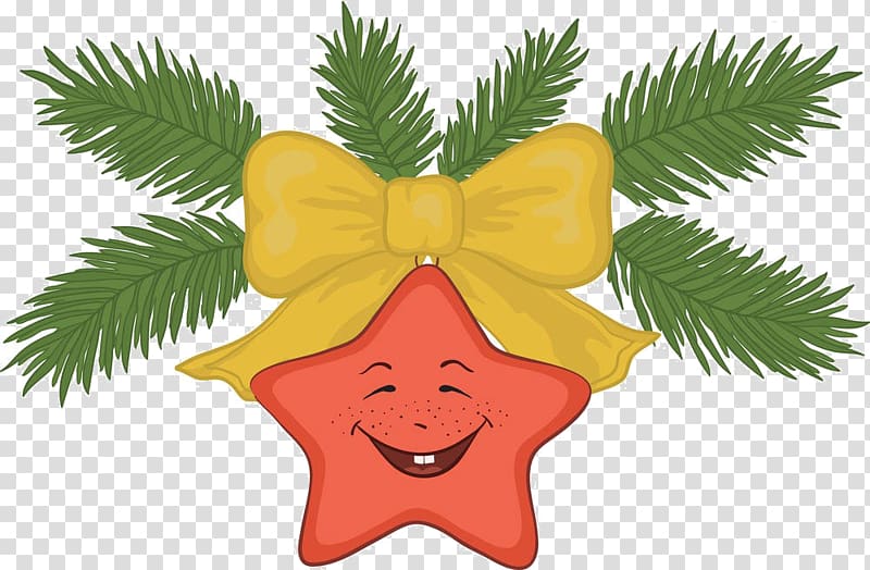 Christmas decoration Jingle bell Christmas tree , Cartoon star bow transparent background PNG clipart