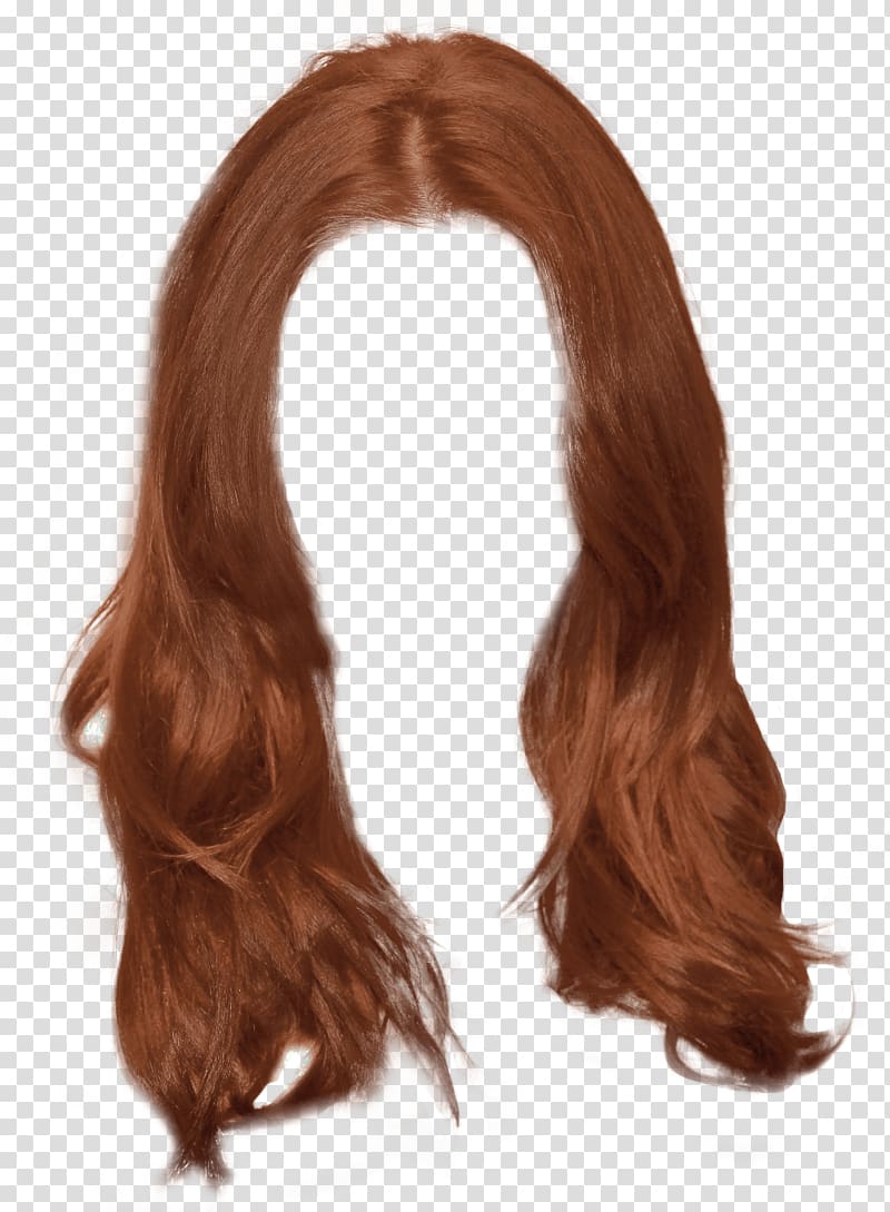 long women's brown hair art, Ginger Long Women Hair transparent background PNG clipart