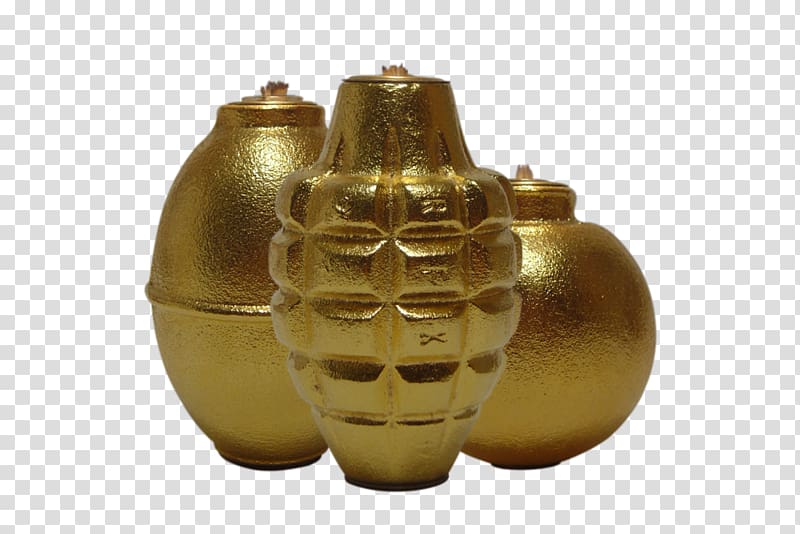 Grenade Firearm Oil lamp Gold Metal, gold oil transparent background PNG clipart