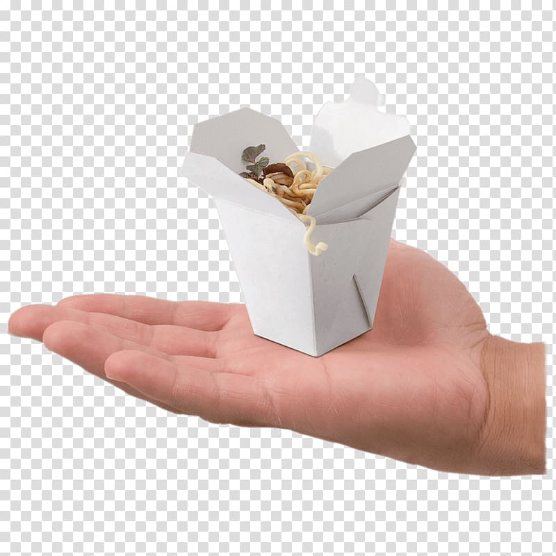 white box on person's hand, Mini Take Away Box on Hand transparent background PNG clipart