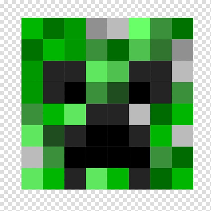 Pixel art of a creeper face from minecraft