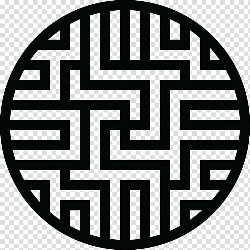 round black maze illustration, Korean art Traditional Korean Designs Pattern, ISLAMIC PATTERN transparent background PNG clipart