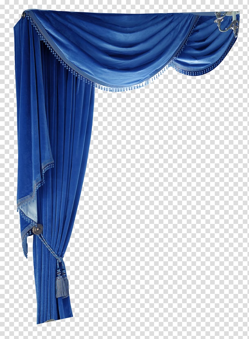 blue curtains transparent background PNG clipart