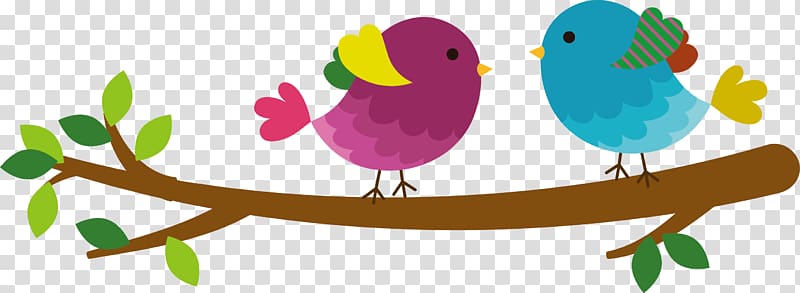 two maroon and teal birds perching on tree branch illustration, Bird Drawing Icon, The bird on the branch transparent background PNG clipart