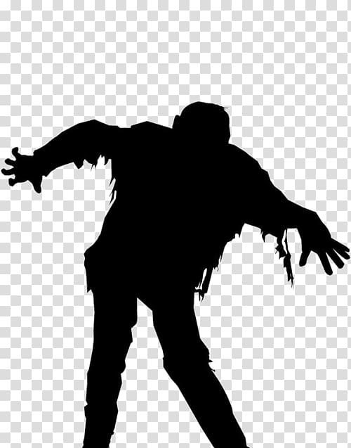 Zombie Silhouette Drawing , Shadow Effect transparent background PNG clipart