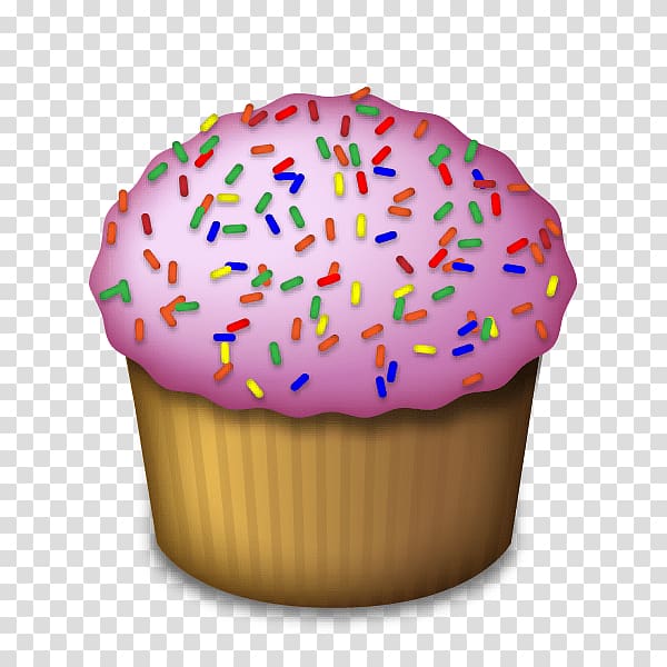 pink and brown cupcake , Cupcake Emoji transparent background PNG clipart