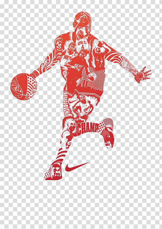 Nike logo, NBA Basketball Graphic design Nike, Paper-cut basketball transparent background PNG clipart