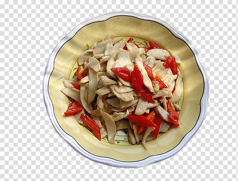 Red braised pork belly Hot pot Chicken Recipe Meat, Chicken mushroom slices transparent background PNG clipart