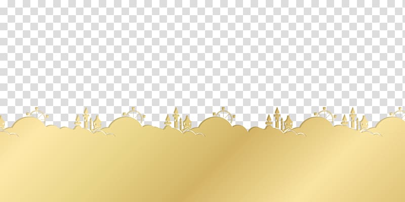 Paper Yellow , Golden Castle Ferris Wheel Decorative Border transparent background PNG clipart