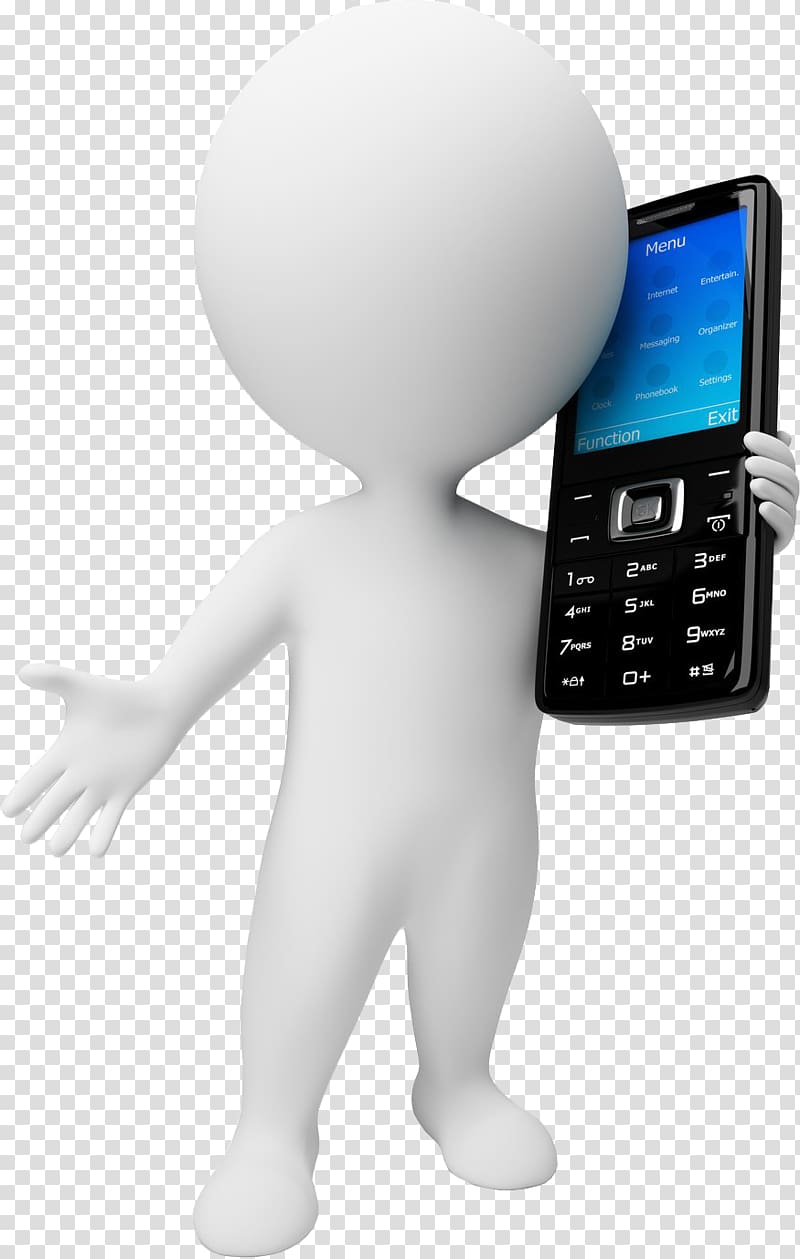 Mobile phone, The little white man calls the candy bar phone transparent background PNG clipart