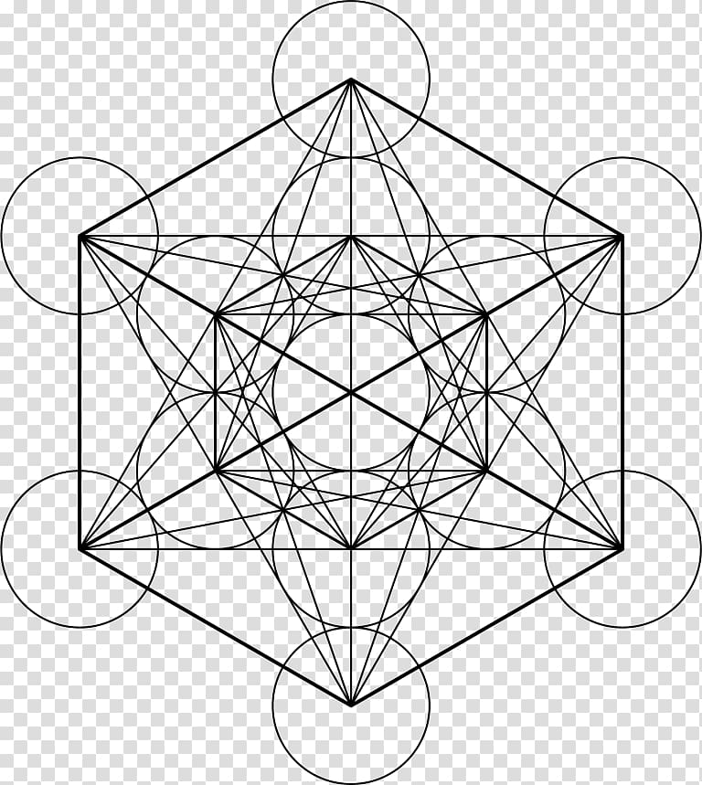 Metatron\'s Cube Sacred geometry Overlapping circles grid, cube transparent background PNG clipart