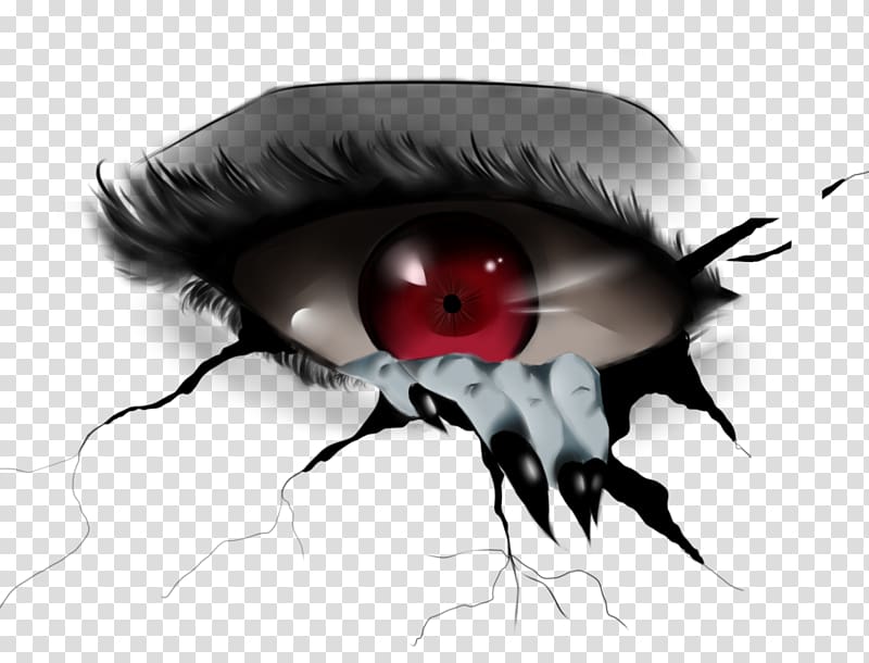 eye and hand art, Eye Demon Drawing Devil, Eye transparent background PNG clipart