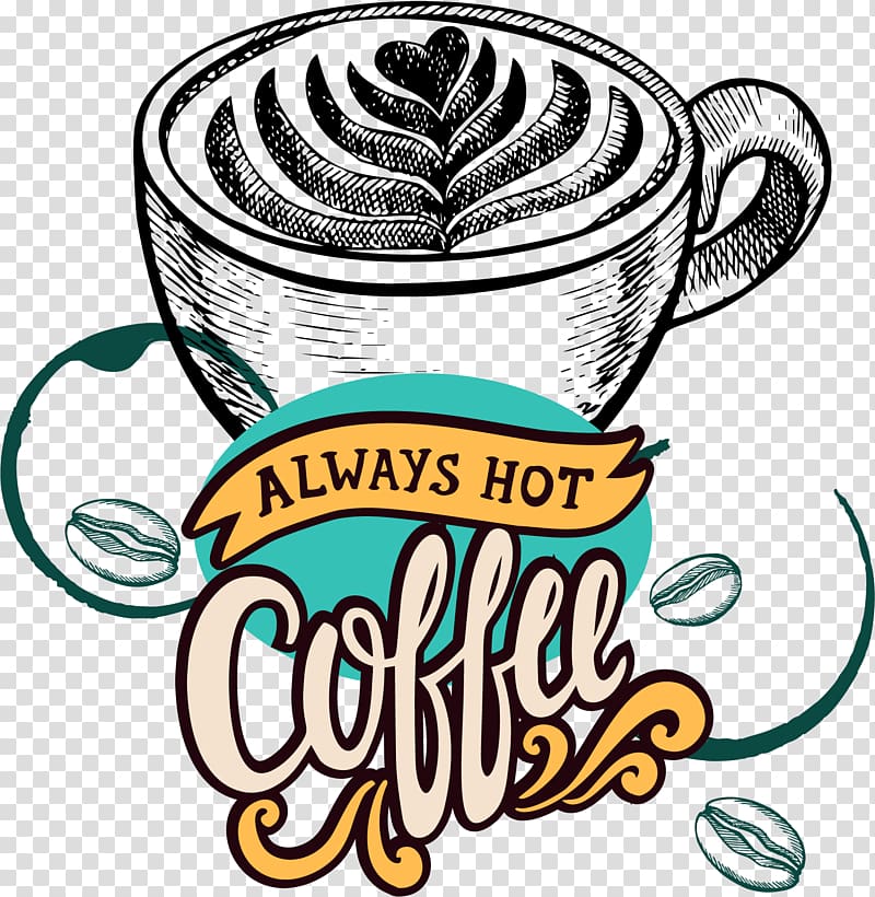 Always Hot Coffee , Coffee Cafe, Fragrant hot coffee transparent background PNG clipart