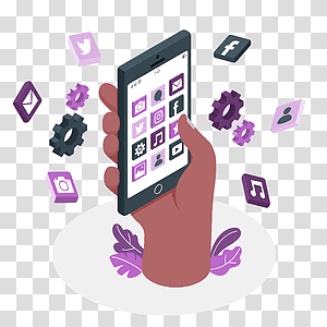 illustration, Mobile apps, mobile, phone, device, technology, game, app, interface, social media, demo transparent background PNG clipart thumbnail