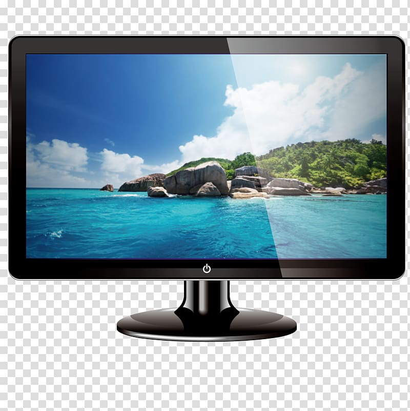 High-definition television Sea Ocean High-definition video , Inch LCD TV transparent background PNG clipart