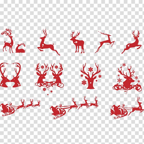 Christmas card Candy cane Icon, Paper-cut Christmas reindeer transparent background PNG clipart