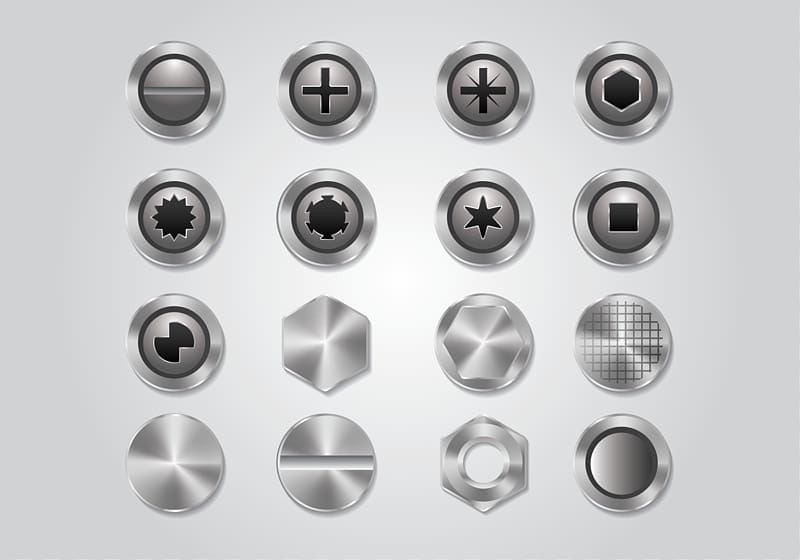 Four Types of Bolts - Vector Image #116050 - TemplateMonster