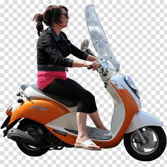 Scooter Motorcycle accessories Car Girl, scooter transparent background PNG clipart