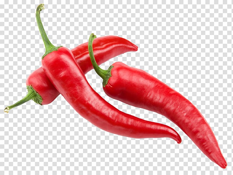 three red chili, Chili con carne Cayenne pepper Chili pepper Spice Herb, Red Pepper transparent background PNG clipart