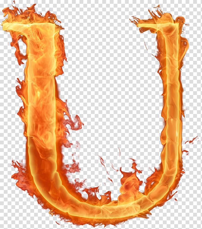 letter U with flame illustration, Fire Letter Alphabet Flame, Flame letter transparent background PNG clipart