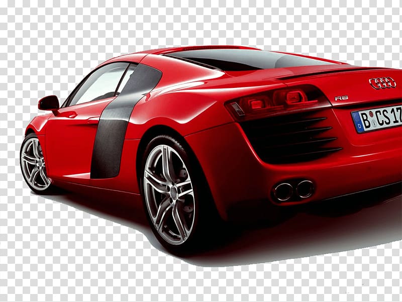 red Audi A8, Audio R8 Back transparent background PNG clipart