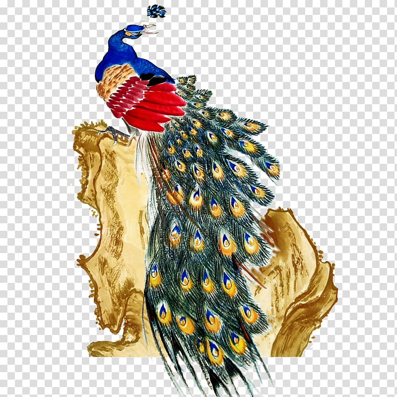 Gratis Yellow Gold, peacock transparent background PNG clipart