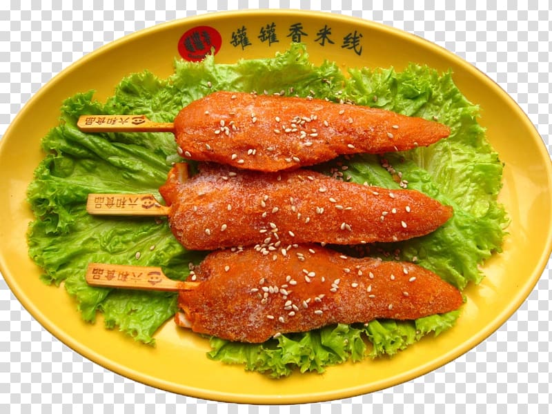 Chicken fingers Fried chicken Bacon Chuan, A dish of chicken string transparent background PNG clipart
