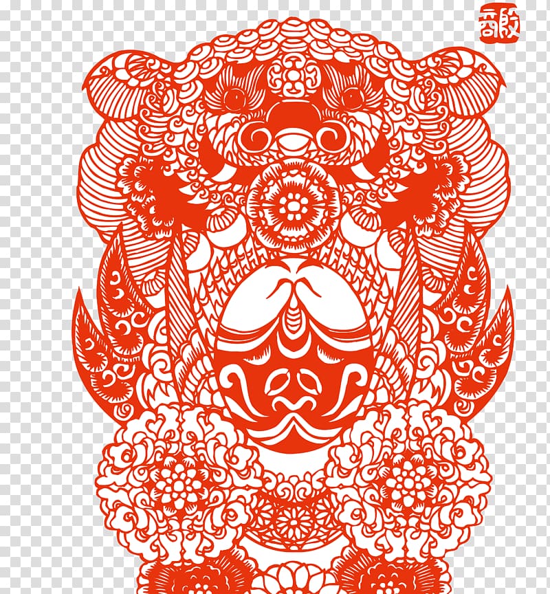 Chinese paper cutting Peking opera Mask Chinese opera, Facebook transparent background PNG clipart