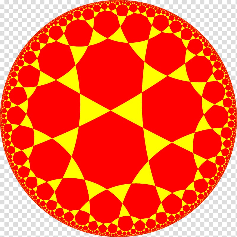 Tessellation Hyperbolic geometry Uniform tilings in hyperbolic plane Euclidean tilings by convex regular polygons Symmetry, circle transparent background PNG clipart